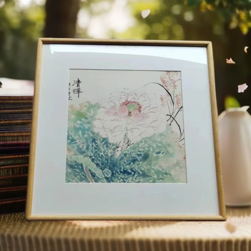 到手两个【黄檀香榫卯框】系列88实木带卡纸国画框高端明式细线条