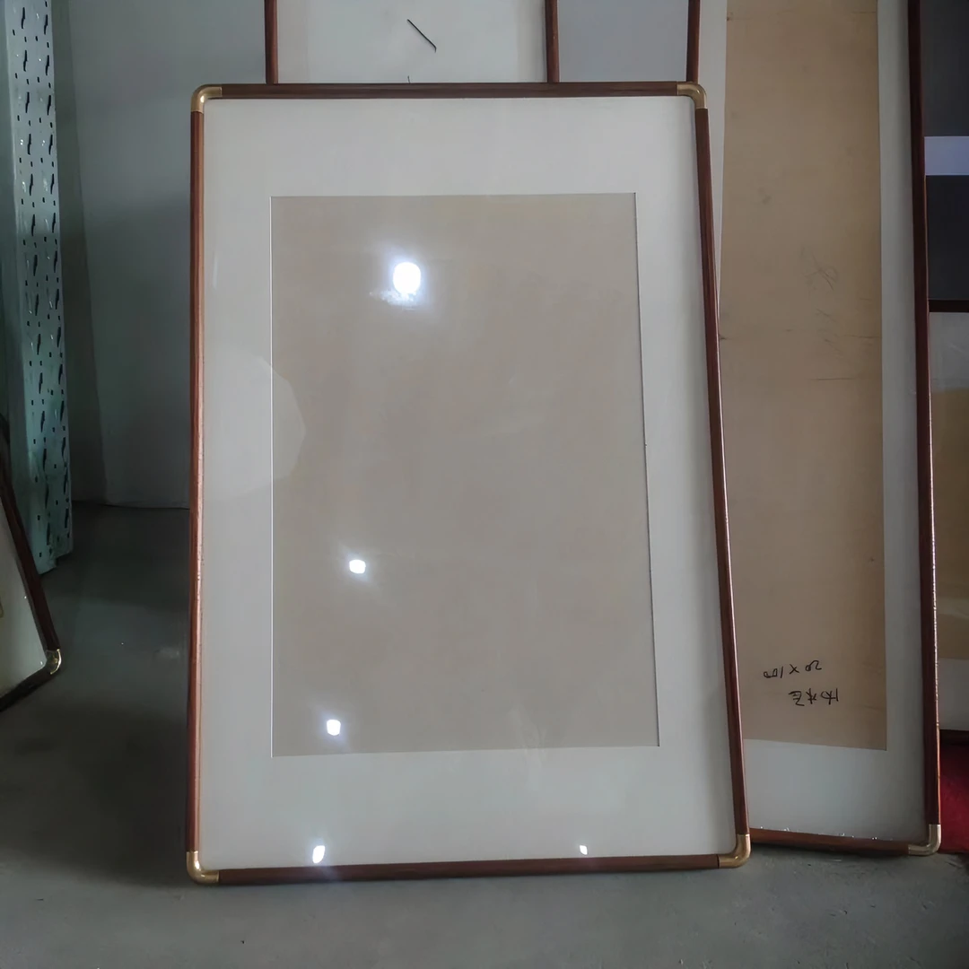 【60*90】塑铜角细线条高端画框实木有机玻璃免装裱【00112】