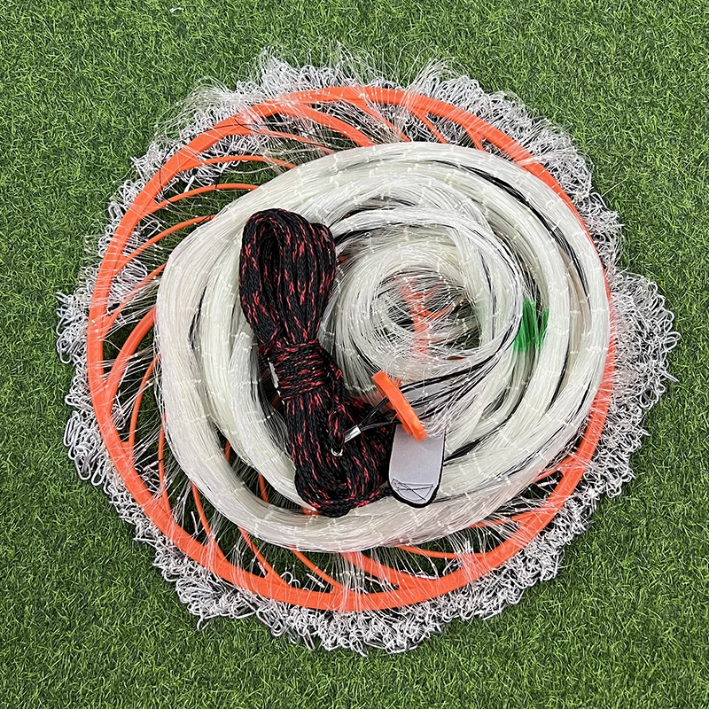 老手款三指撒网大飞盘式捕鱼网手抛网圆盘易抛网捕鱼甩网渔网旋网