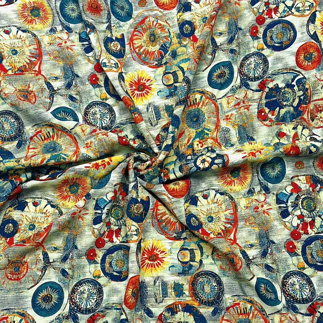 【云锦1店】241112-2号 竹节棉麻圈圈民族风 服装布料面料