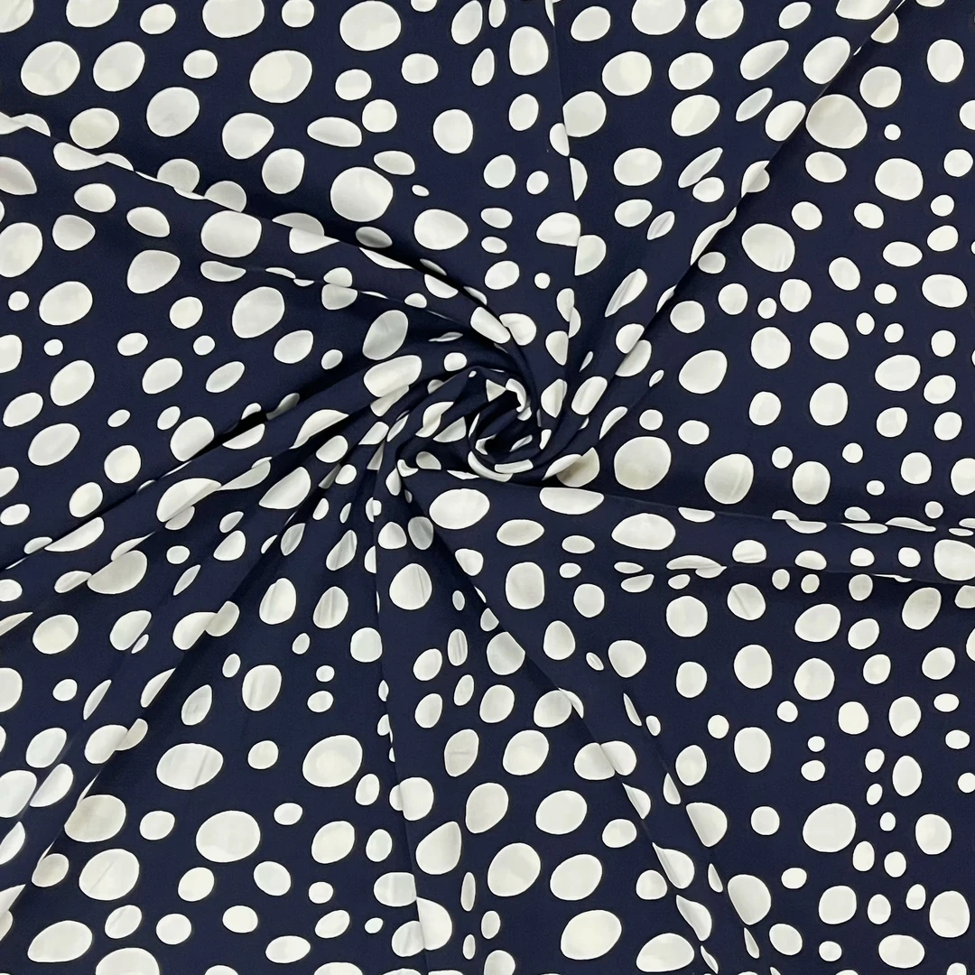 【云锦1店】241013-11号 人棉府绸藏蓝底小波点 服装布料面料