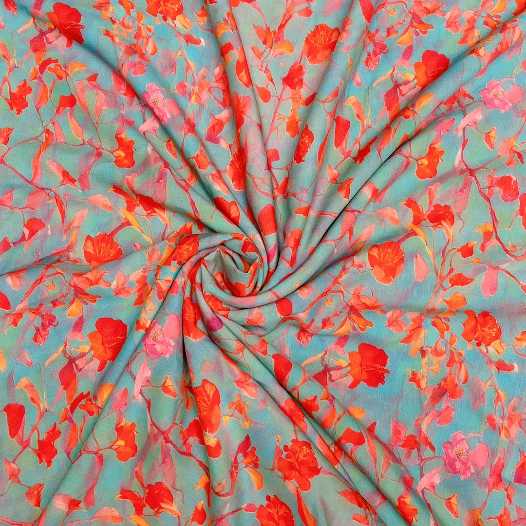 【云锦1店】24806-2号 木棉桃花朵朵  服装布料面料