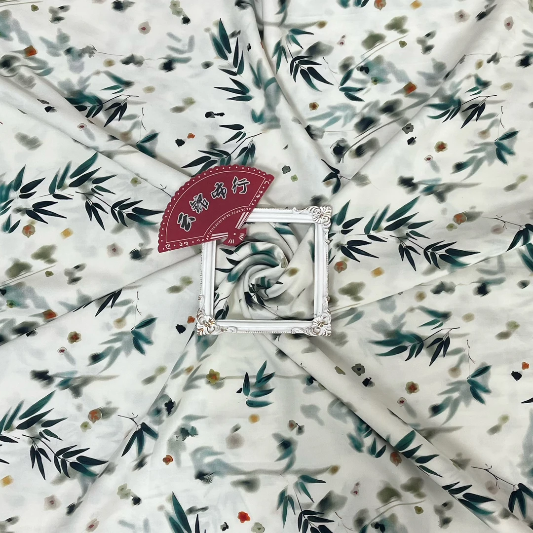 【云锦1店】24715-5号 竹影清风 棉绸服装面料布料