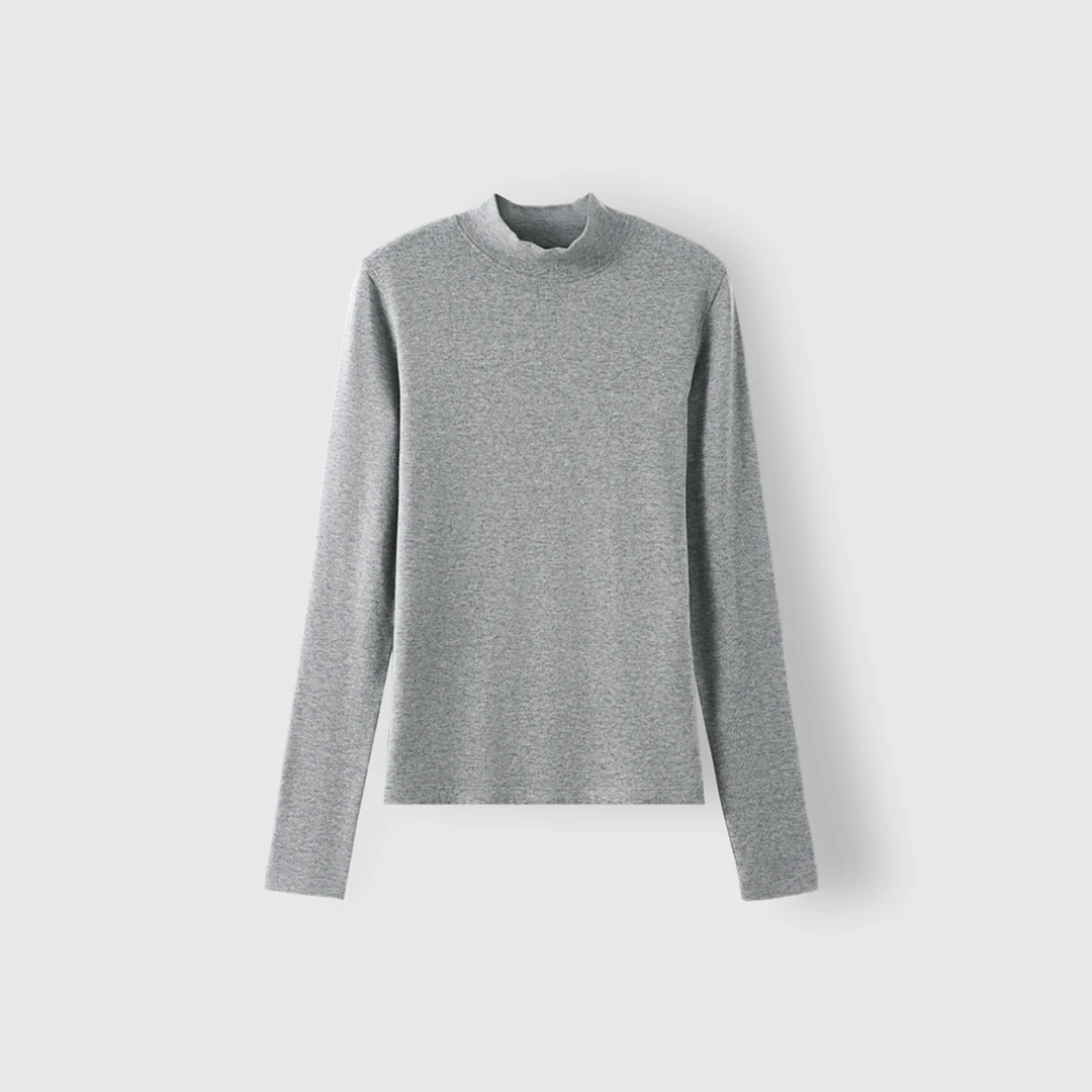 【红人上新】【山羊绒T】秋冬叠穿利器 纯色修身半高领针织衫