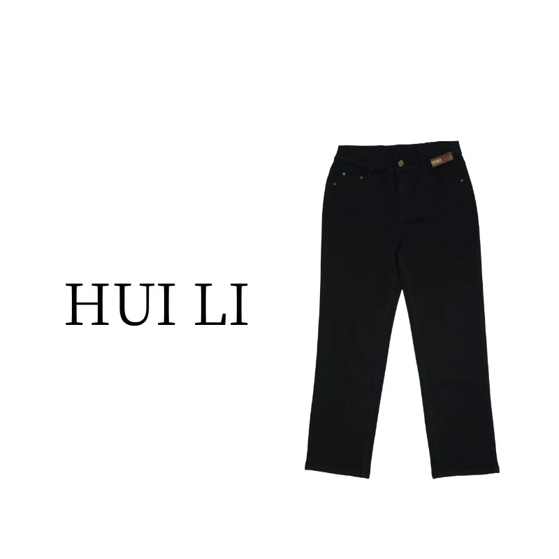 【慧丽心选】2024早春新款时尚舒适百搭纯色直筒高腰休闲烟管裤9616