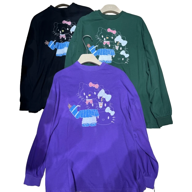 韩版新款长袖印花T恤上衣休闲洋气时尚百搭