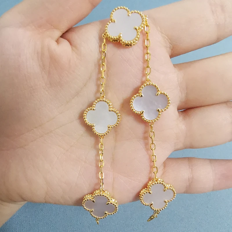 重金版18K金白贝15mm手链