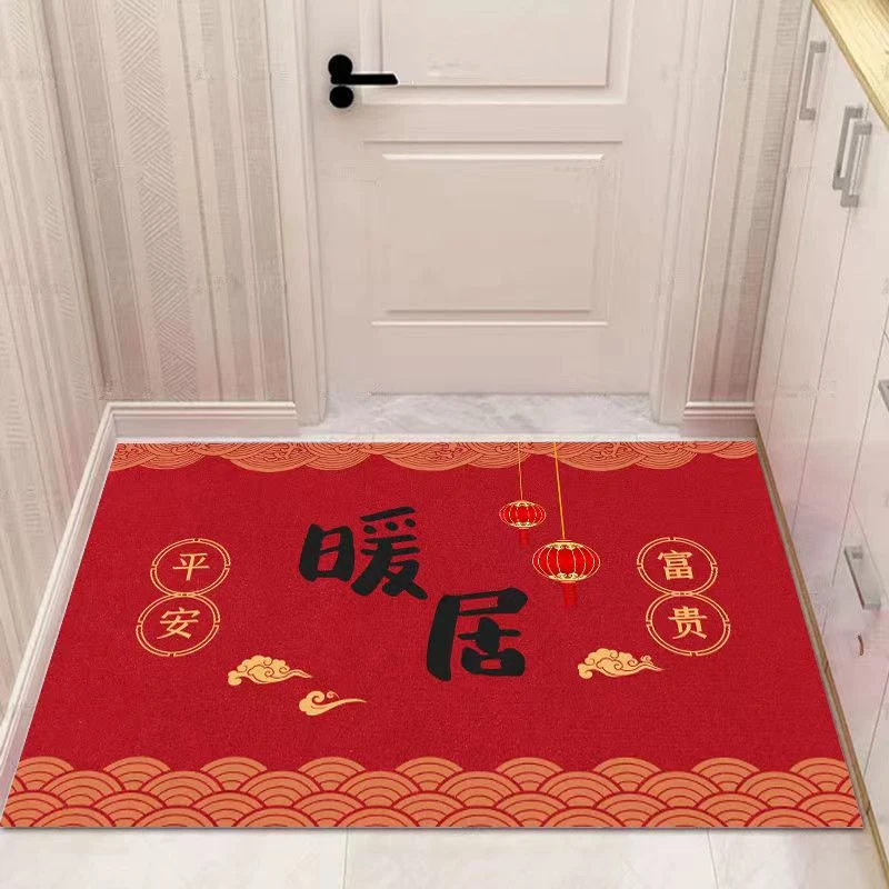 天禧星软硅藻泥科技皮暖居喜庆入户门吸水防滑地垫简约裁剪耐脏