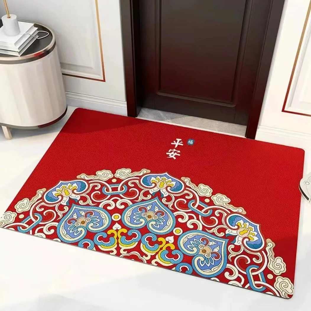 天禧星软硅藻泥科技皮暖居喜庆入户门吸水防滑地垫简约成品裁剪
