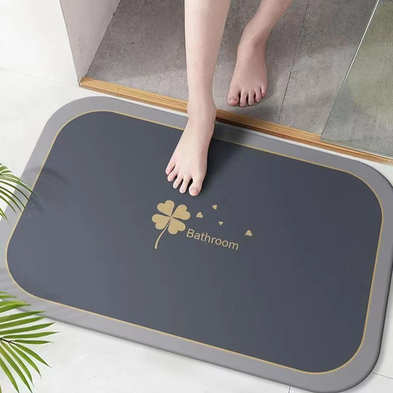 四叶草耐脏黑科技卫生间地垫防滑吸水浴室速干洗手间脚垫橡胶