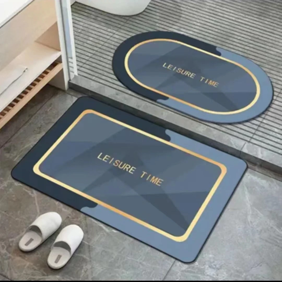 天禧星幻影蓝软硅藻泥浴室厨房卫生间简约吸水防滑地垫