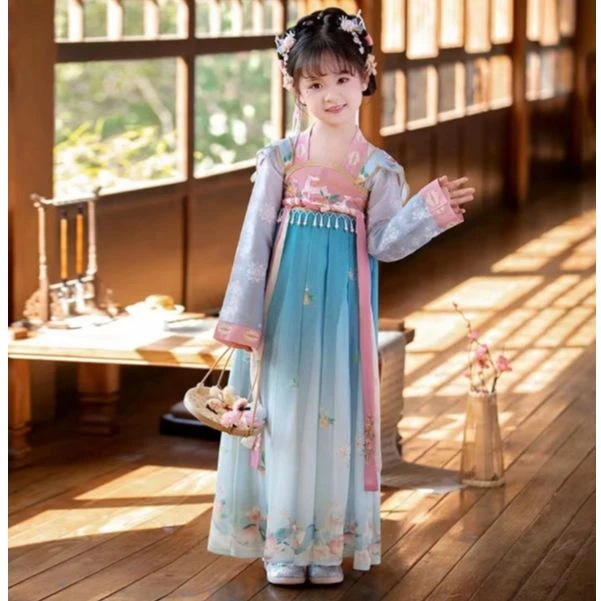 麋鹿.女童汉服超仙中国风小女孩连衣裙春夏款儿童国风裙子仙女裙