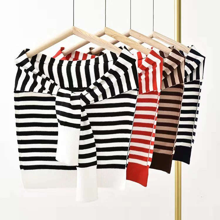 2023春秋季打结网红韩国小披肩条纹春夏护颈空调针织外搭女配衬衫