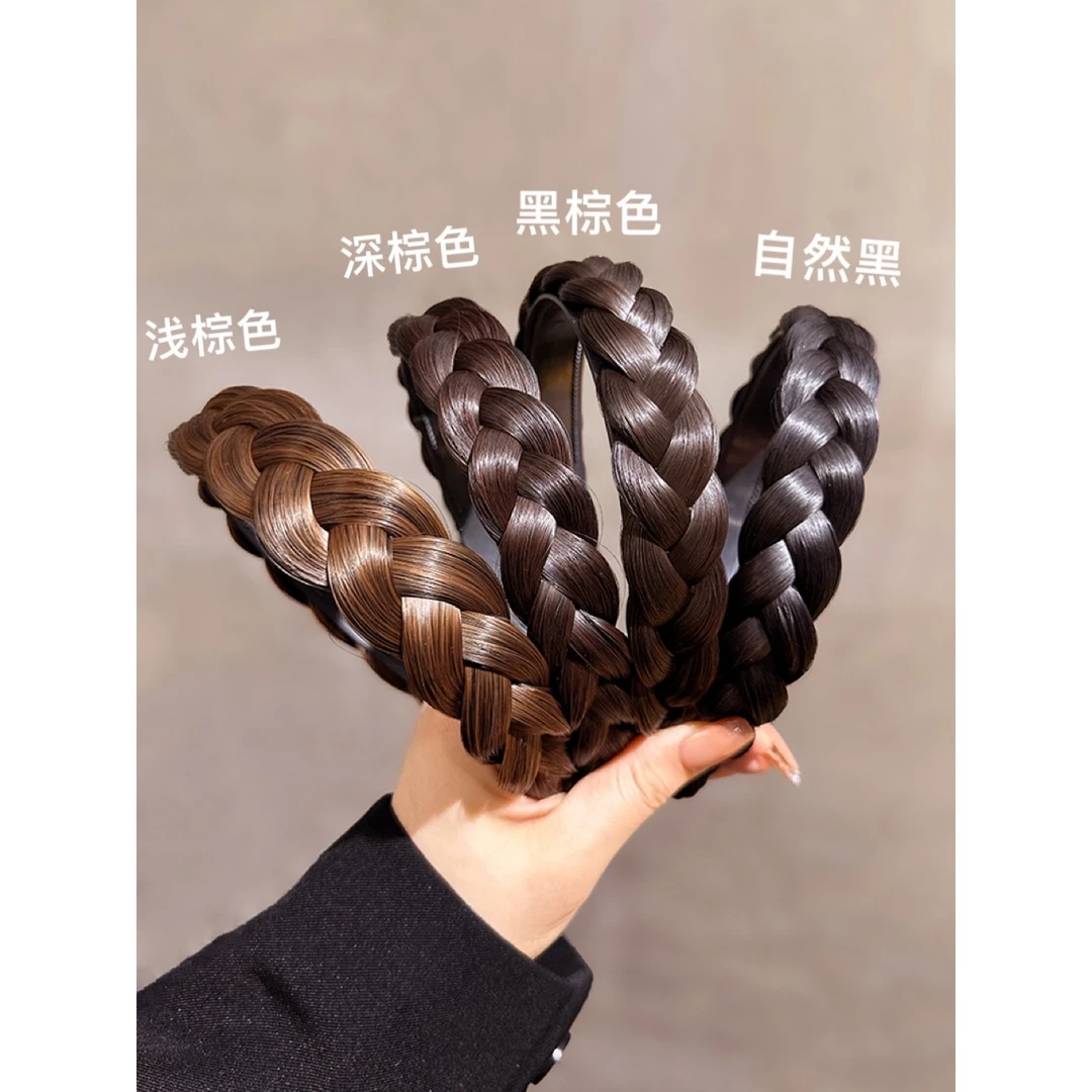鱼骨辫假发发箍2023女款麻花辫发卡发捆头饰高颅顶显发量压发头箍