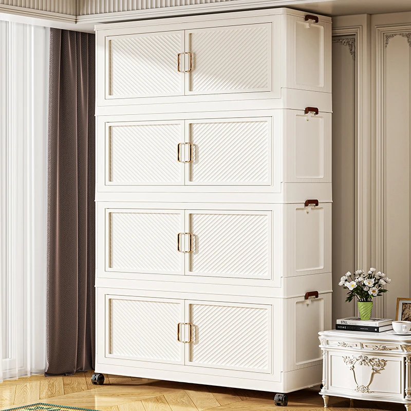 100面宽双开门大容量收纳柜储物柜家用免安装塑料柜子