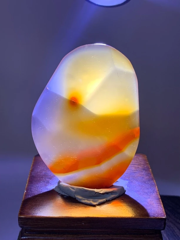天然巴西玛瑙原石切片吊坠黄色国风正品珠宝928尺寸66/57/6mm