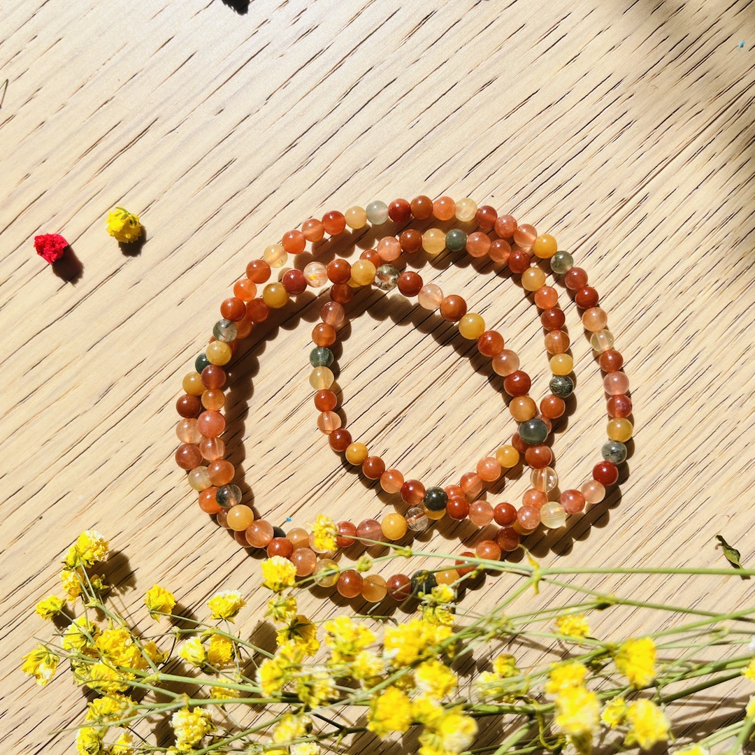 天然彩色水晶手串多圈福禄寿5mm-（多样性发一）