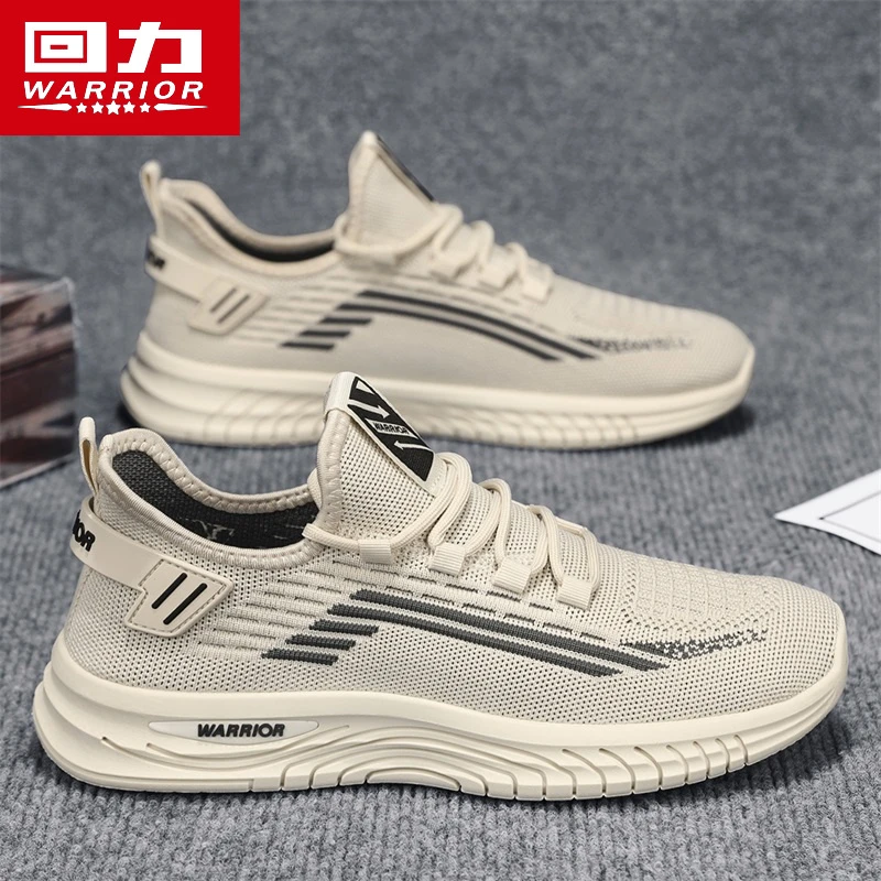 回力男鞋运动2024夏季新款网面飞织透气休闲百搭软底跑步椰子潮鞋