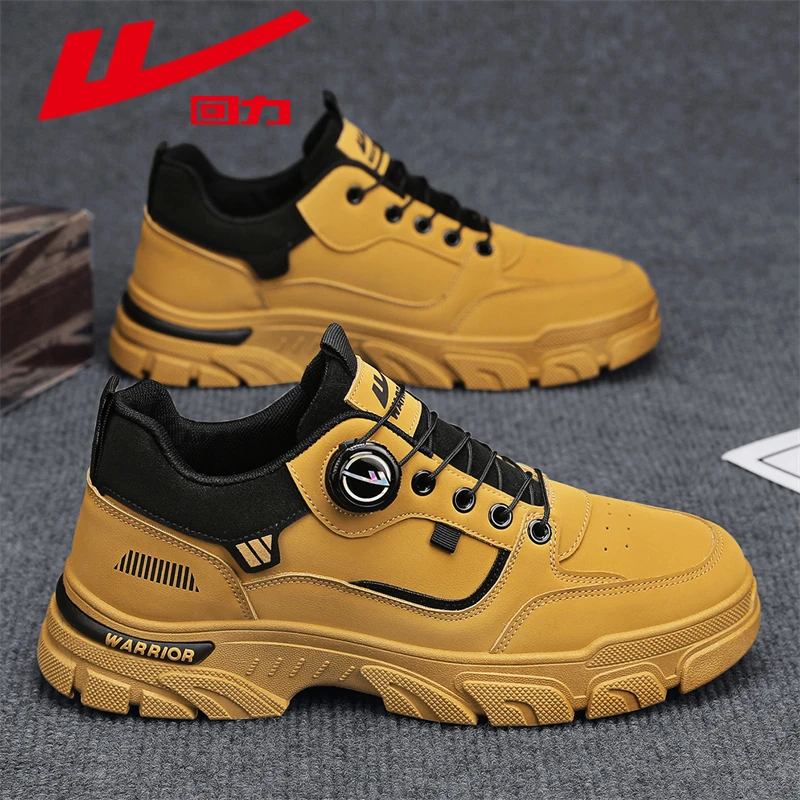 回力男鞋秋冬新款厚底防滑耐磨户外登山鞋潮流百搭时尚休闲马丁靴