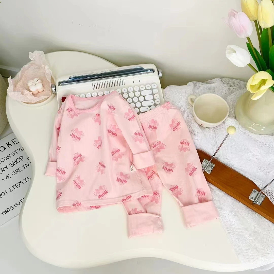 2024新款莱卡棉儿童居家服秋衣秋裤【中码套装以直播间为准】可爱