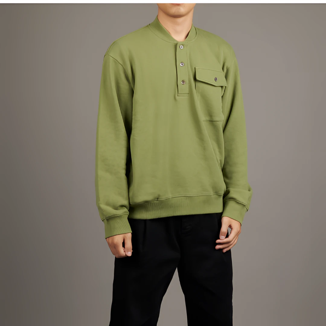 男生时尚户外潮流卫衣长袖男棒球领纯棉300克强捻棉棒球领卫衣