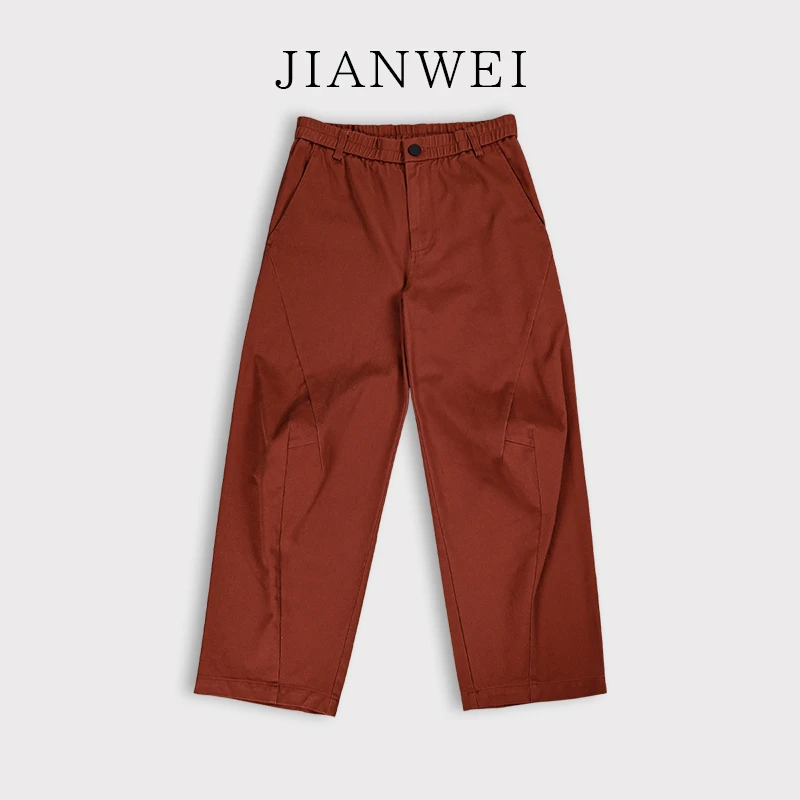 简维设计师款弯刀阔腿裤410克纯棉休闲裤立体几何剪裁设计休闲裤