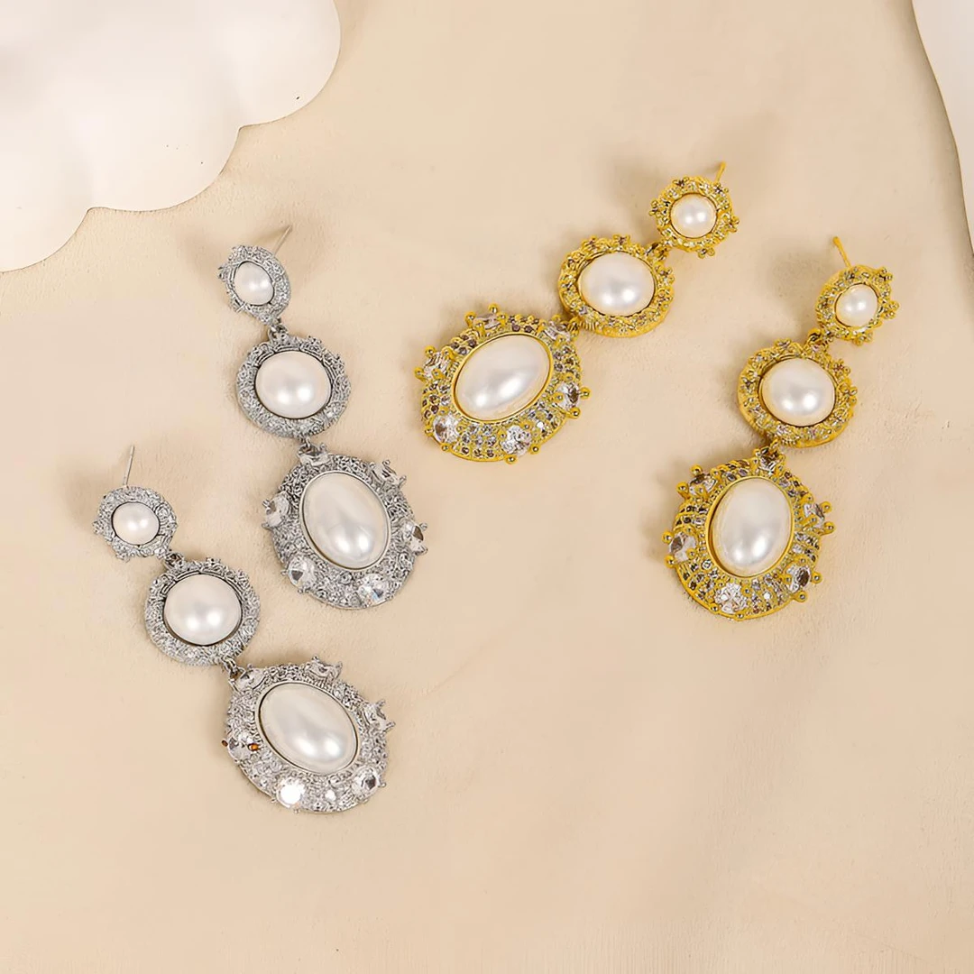 铜合金锆石耳饰 设计感精致时尚轻奢高级感气质长款百搭奢华耳环