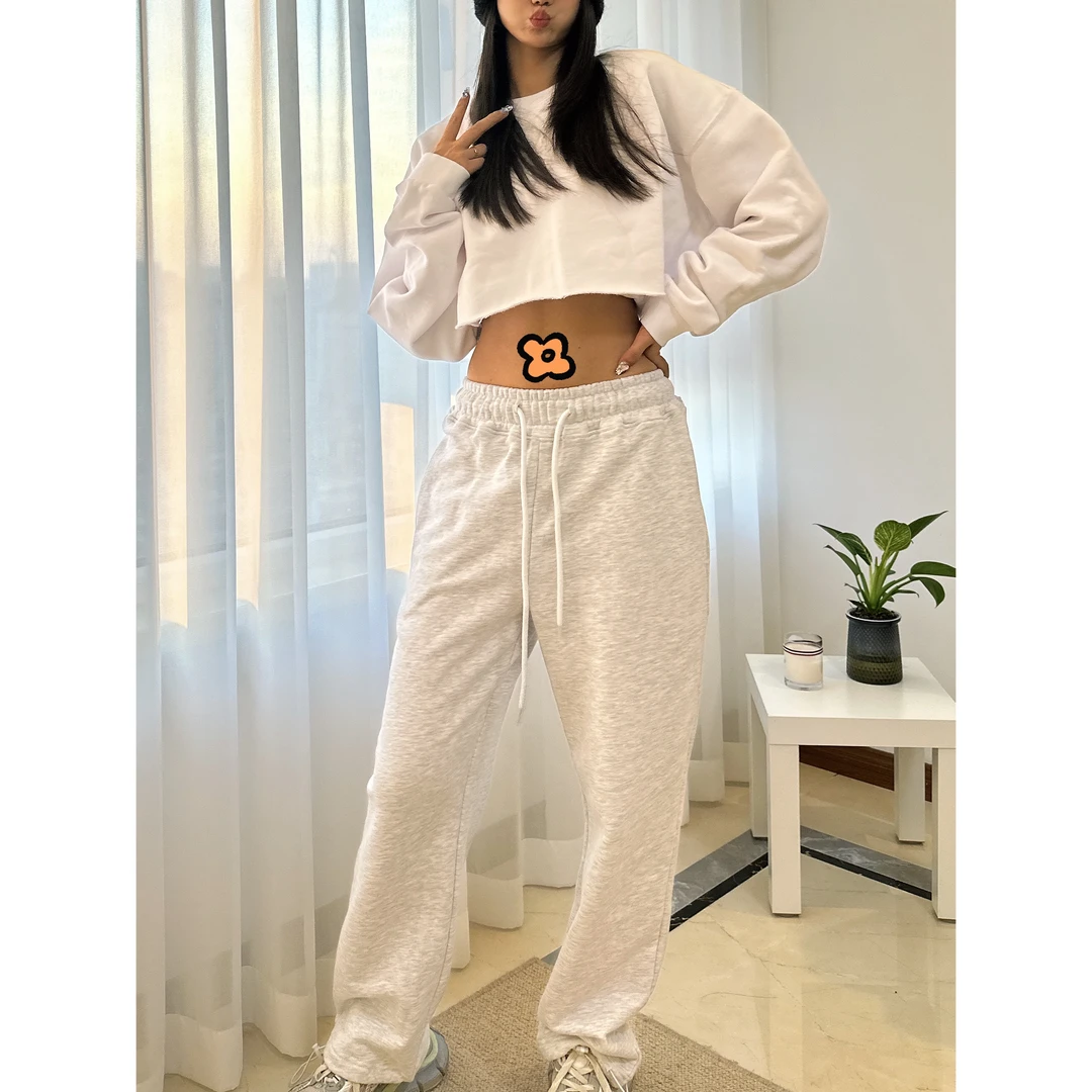 DYZIO 坏蛋系列美式复古休闲运动卫裤宽松直筒高腰针织毛圈休闲裤