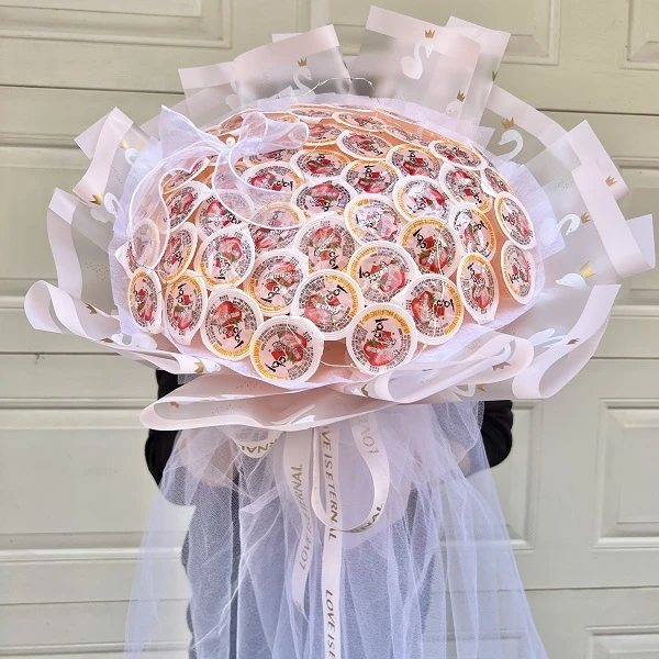 创意果冻零食花束插花桶diy材料包全套韩风纸送孩子闺蜜生日礼物