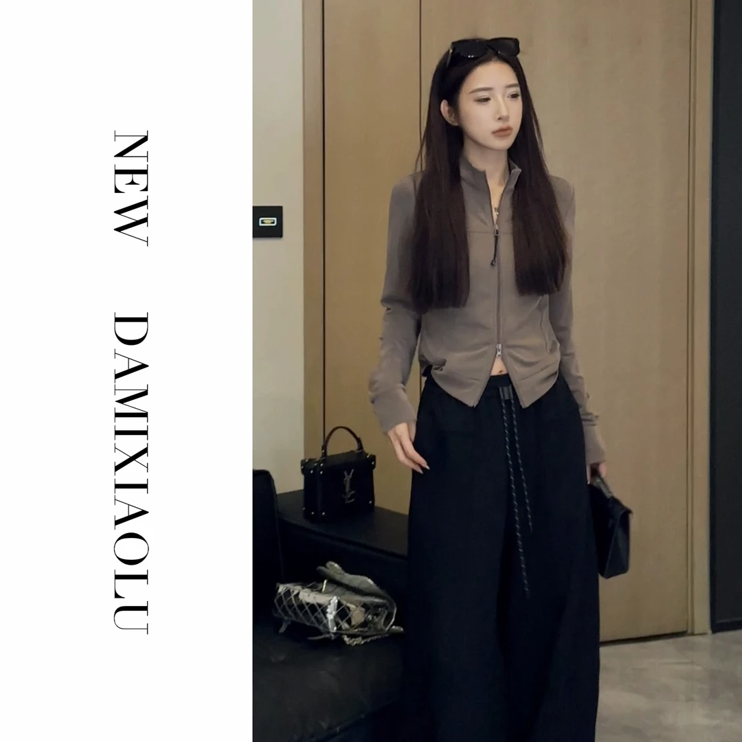 【大米和小鹿】2024年新款长袖收腰显瘦休闲开衫修身外套女S896