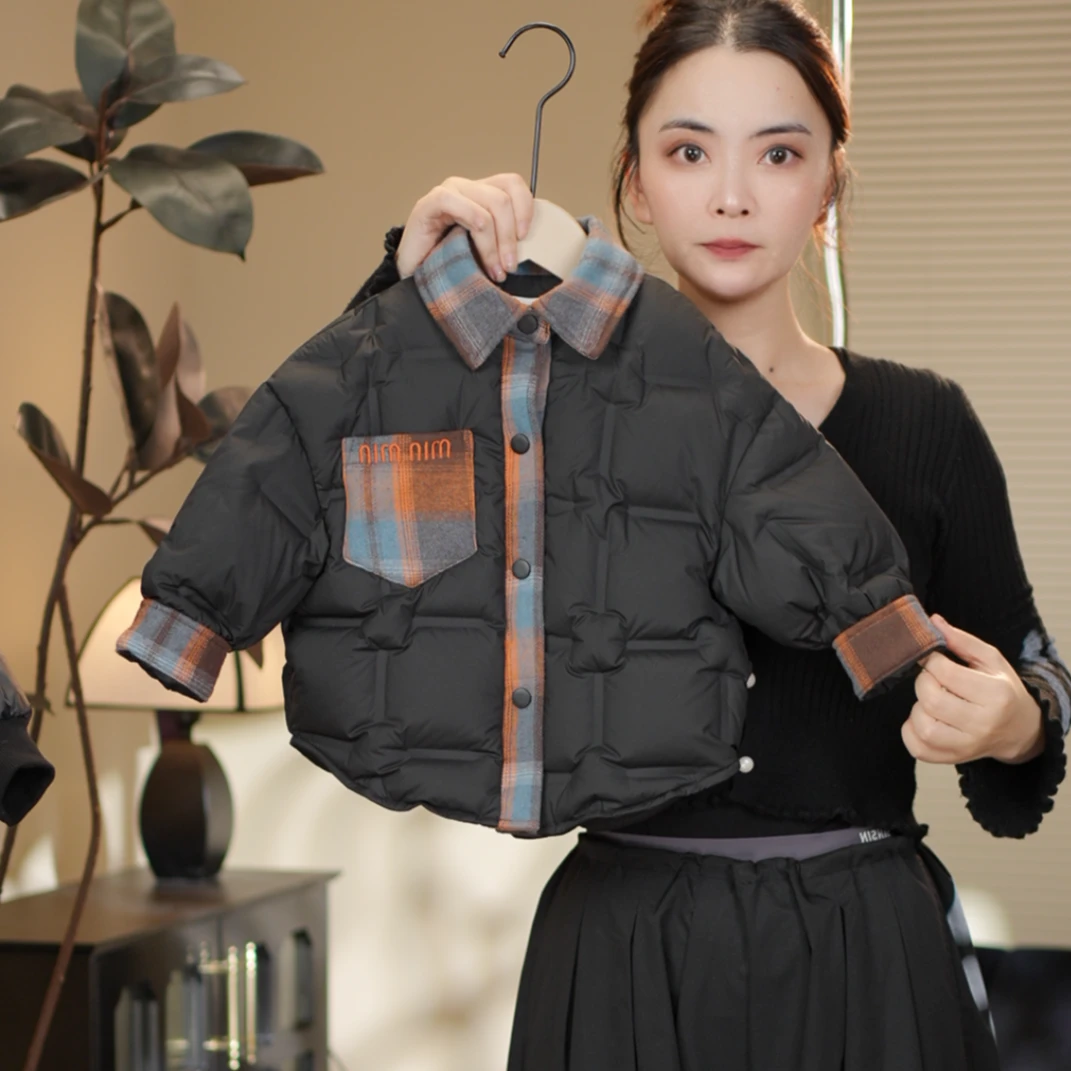 现货【min系时尚穿搭1】2025春新款儿童加厚冬季百搭潮羽绒服22577