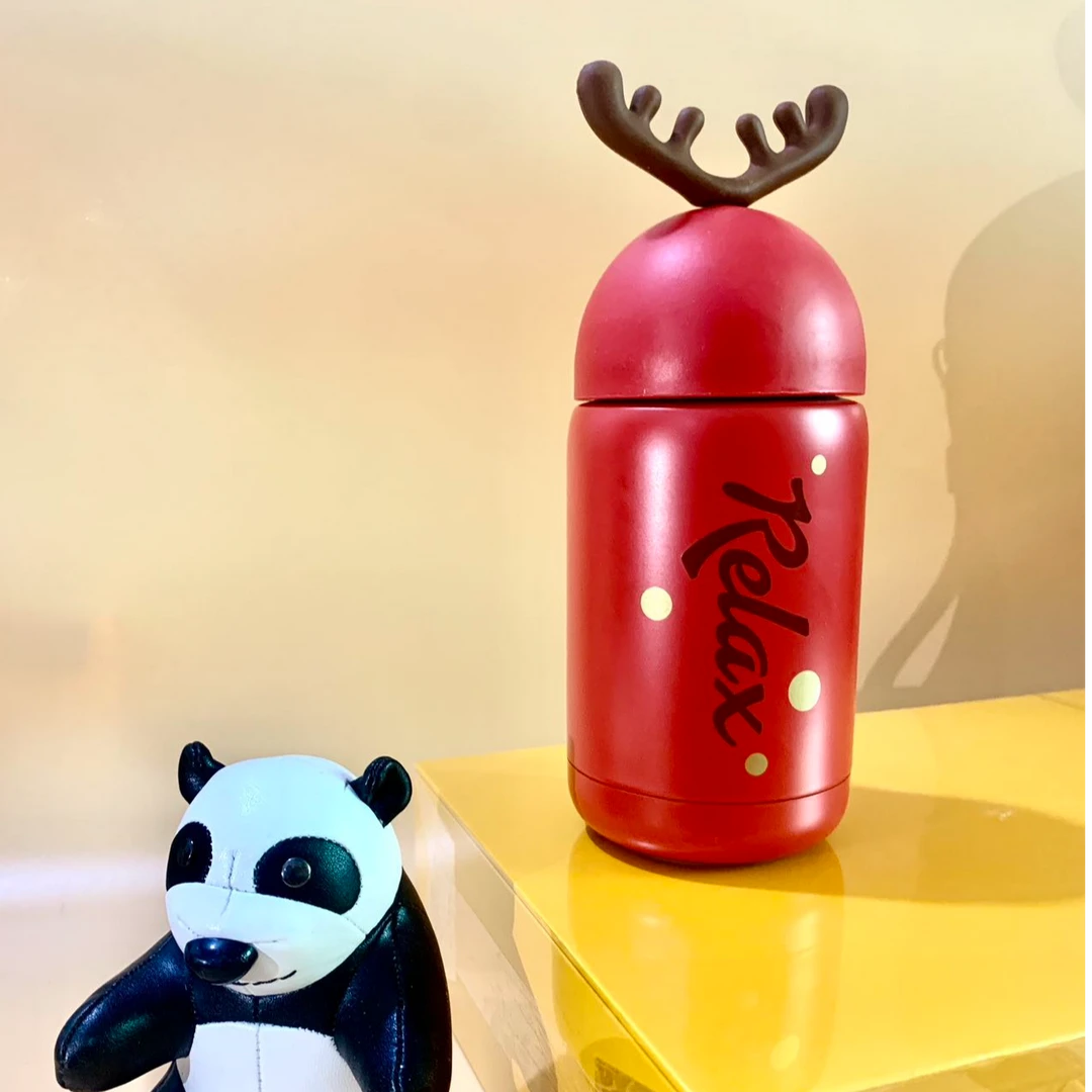 胖小鹿保温杯网红可爱女士情侣创意简约便携小巧创意