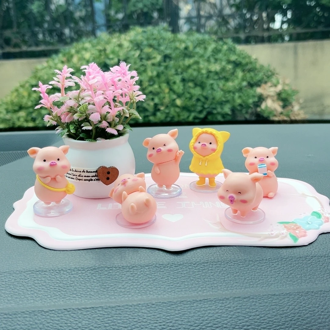 呆萌可爱小猪装饰汽车中控台装饰办公桌装饰