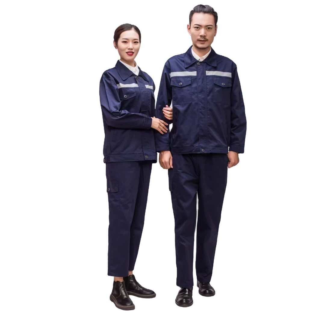 秋冬款单层工作服男长袖耐磨技工保洁劳保服汽修工地工作服定制厂