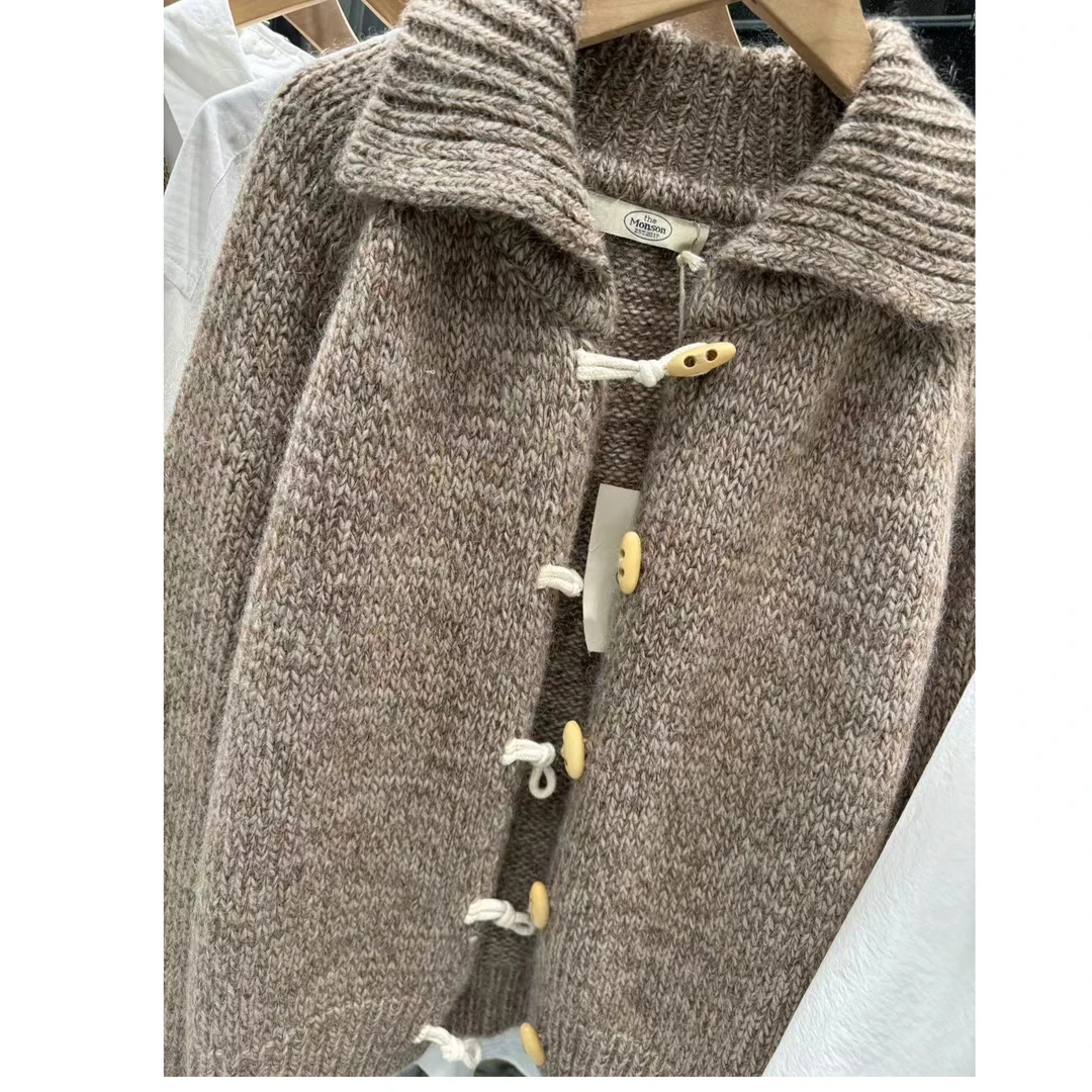 韩购正品羊角摩卡开衫