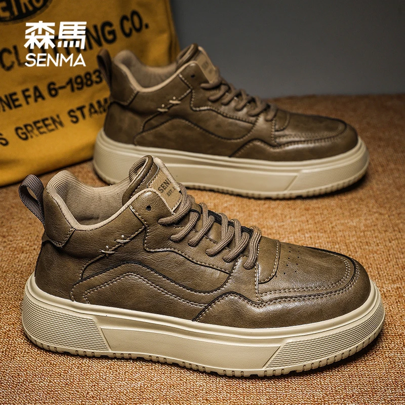 SENMA/森马工装鞋厚底休闲鞋中帮马丁靴男款爆款2025新款潮款男鞋