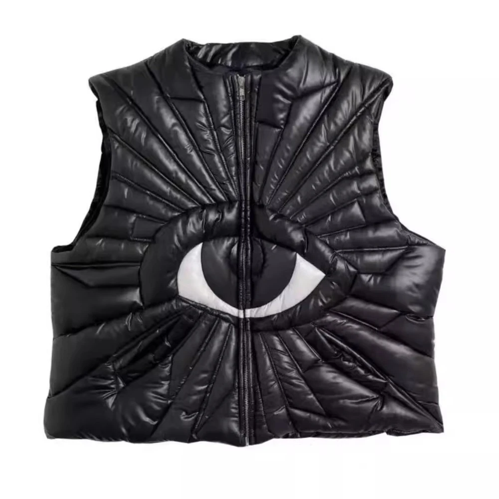 真理之眼美式复古无袖马甲背心男街头休闲宽松百搭充棉外套秋冬季