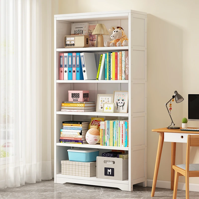书架简易落地多层经济型客厅置物架家用学生卧室桌面收纳小书柜子