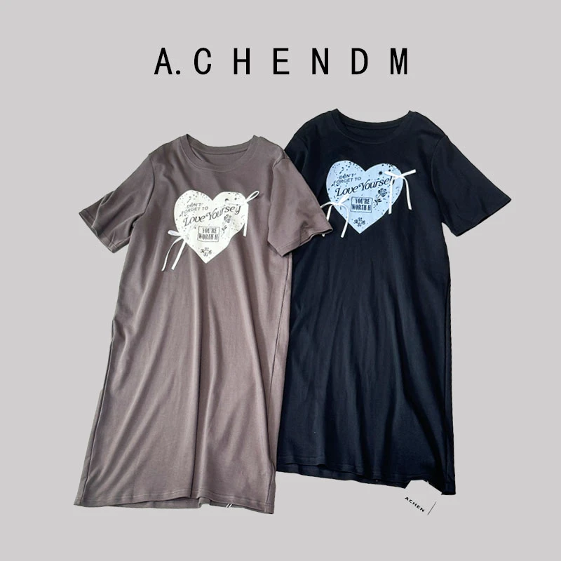 【a·chen】#3433大码百搭正肩 显瘦宽松连衣裙