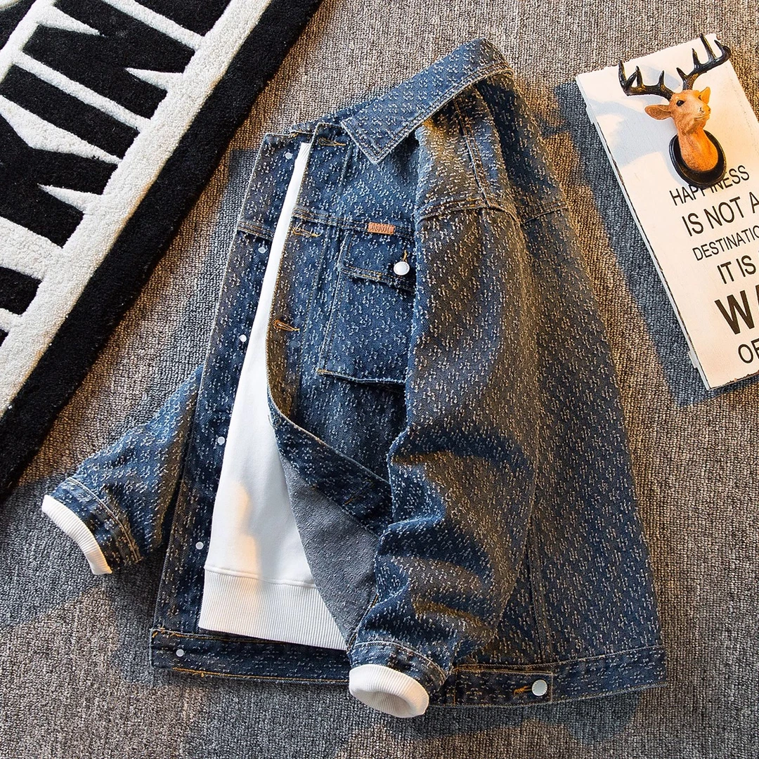 春秋款牛仔外套男士潮牌炸街痞帅潮流宽松高级感工装休闲夹克外衣