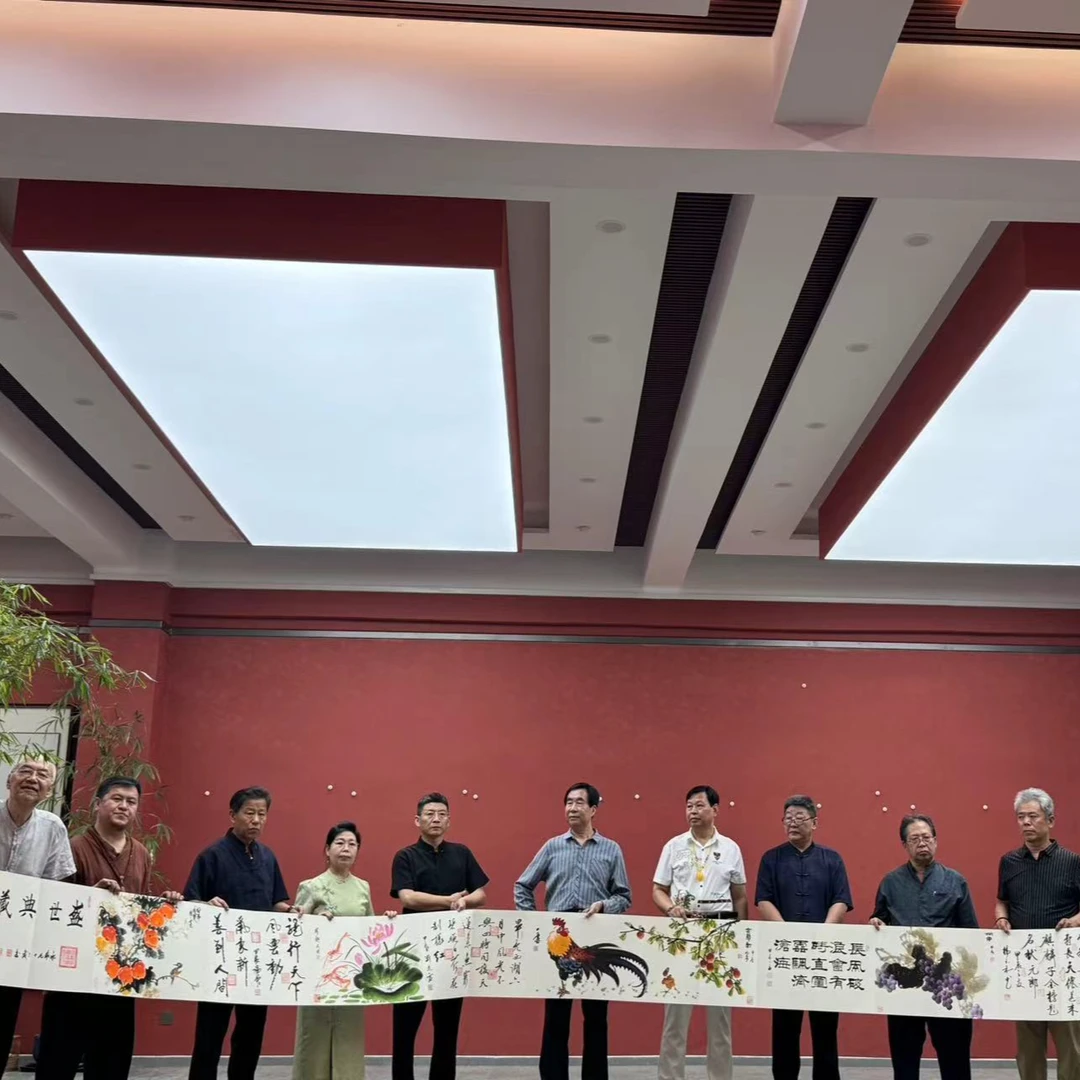 【店】12位书画家共创10米长卷装裱书法国画手绘手写字画书画直播