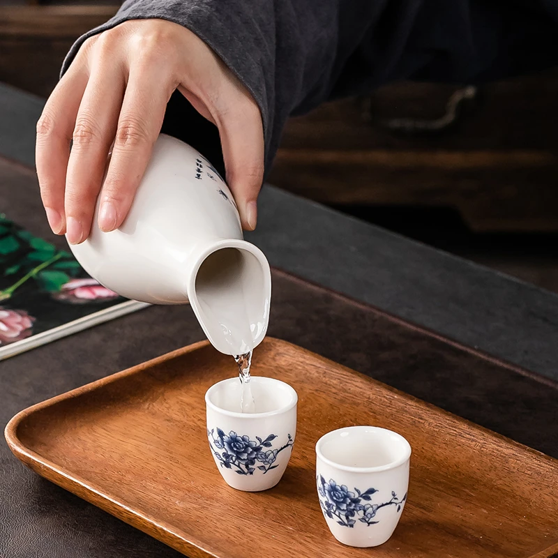 二两小酒壶老式复古风分酒器日式陶瓷家用白清酒具传统温烫套装