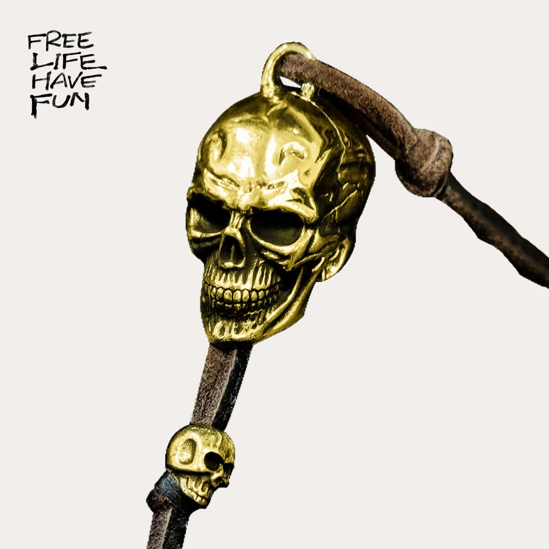 哈雷印第安复古摩托车机车越野车挂件驱魔铃  黄铜骷髅挂件 装饰