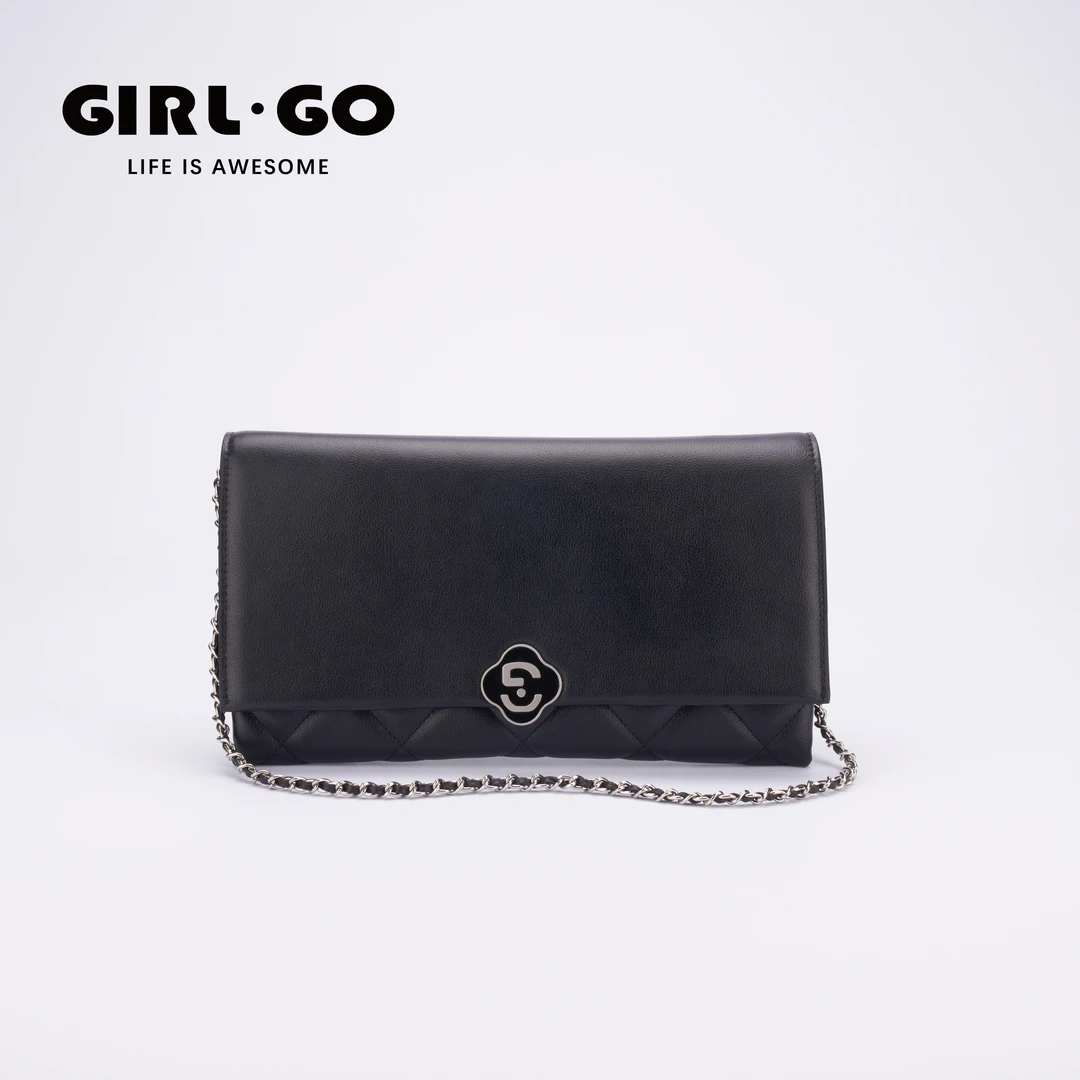 girl.go简约链条翻盖式斜挎单肩包