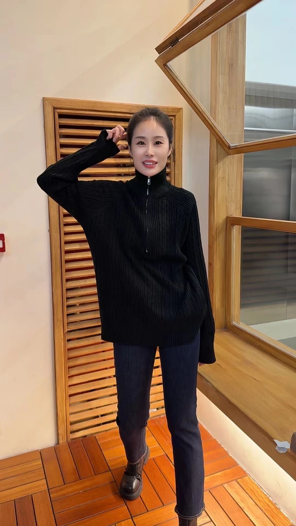 Miss Huo 后开叉烟管裤 A 普洗蓝 66776