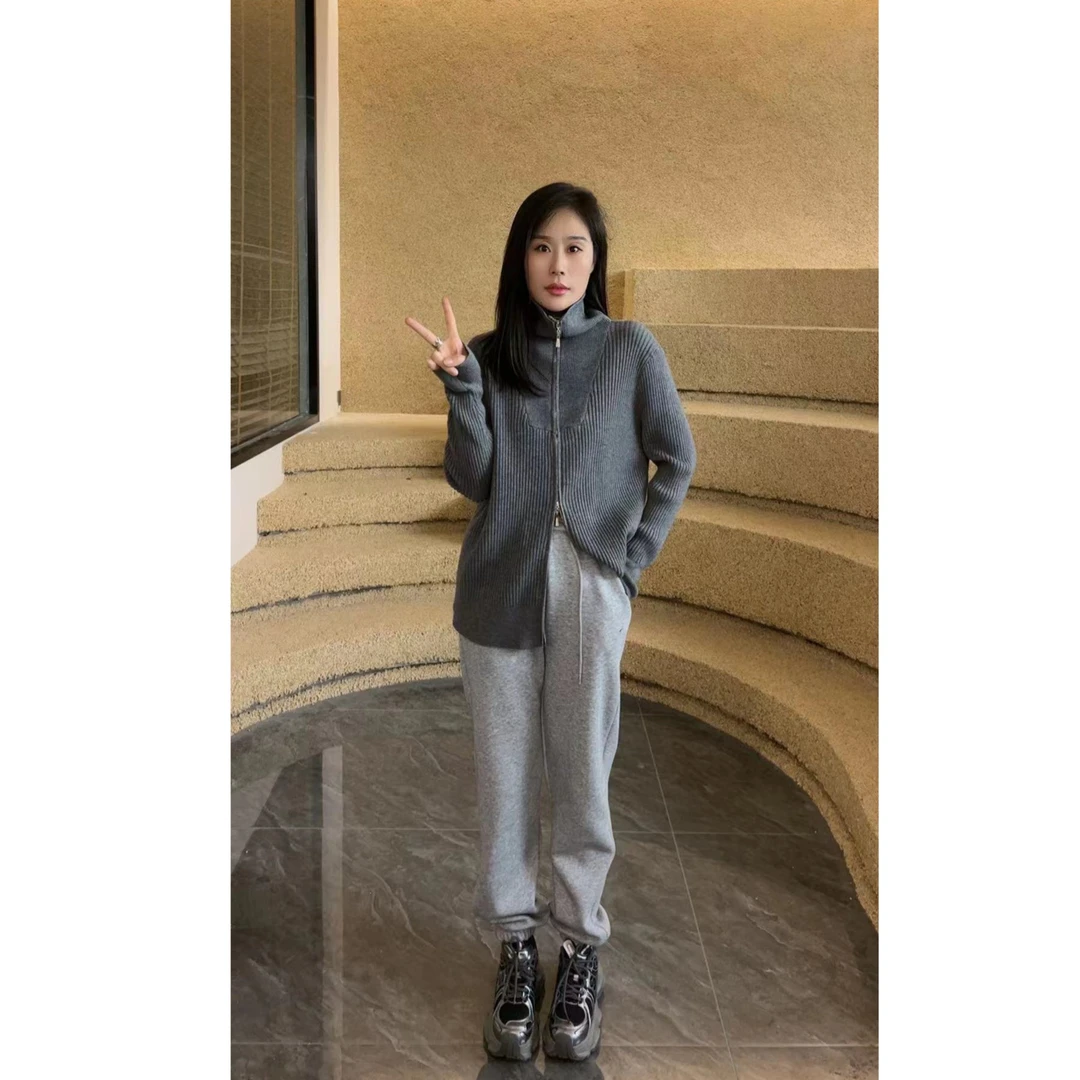Miss huo 加绒老爹鞋 灰色C M01