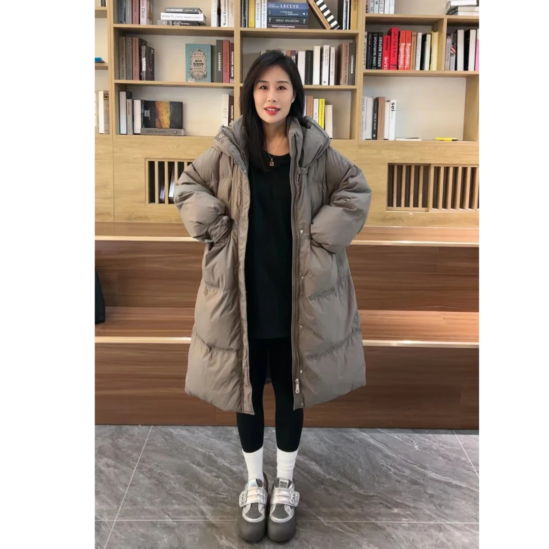 霍梦雪  口袋造型长款羽绒服 A 灰色 1706