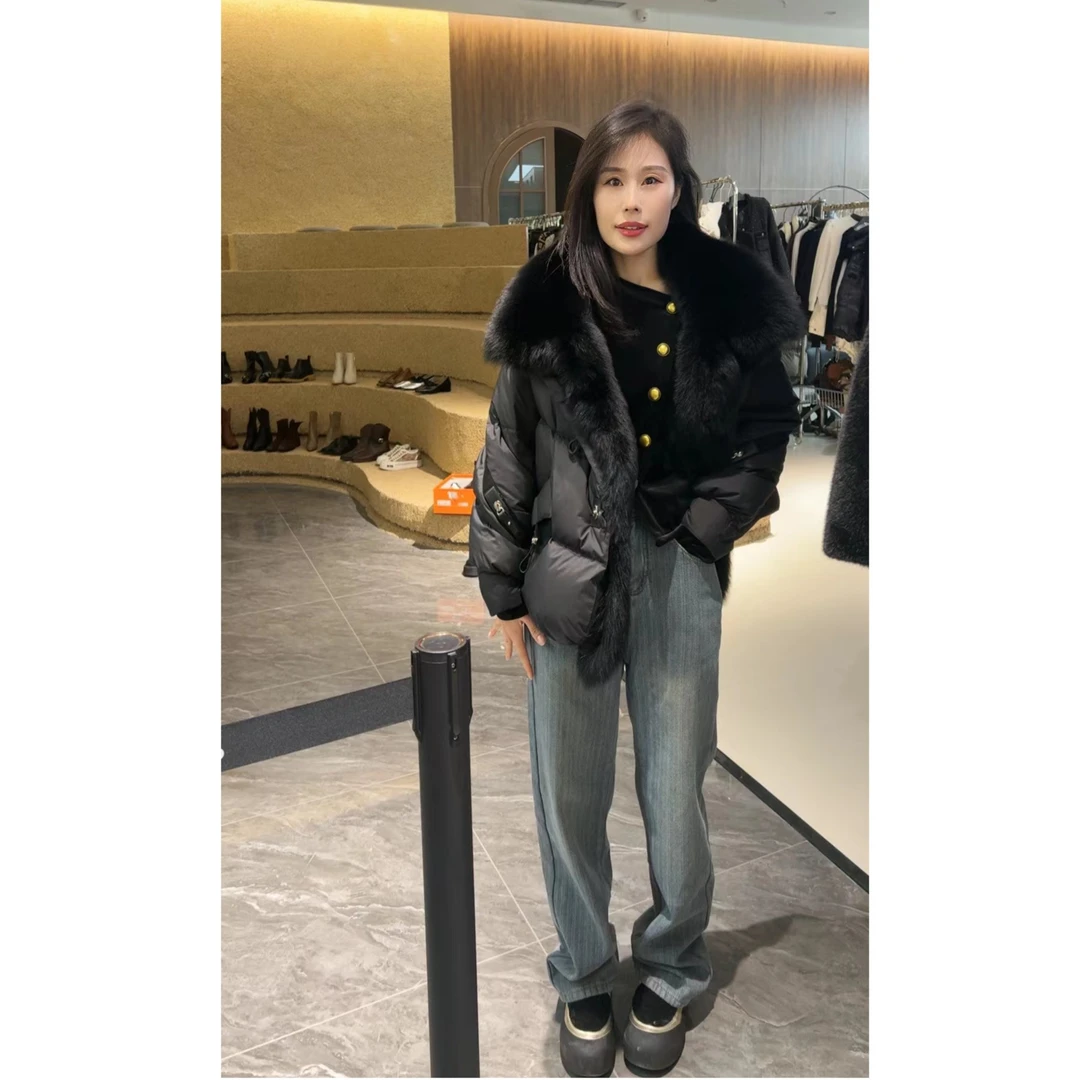 Miss Huo  加绒直筒牛仔裤 B兰色   55057