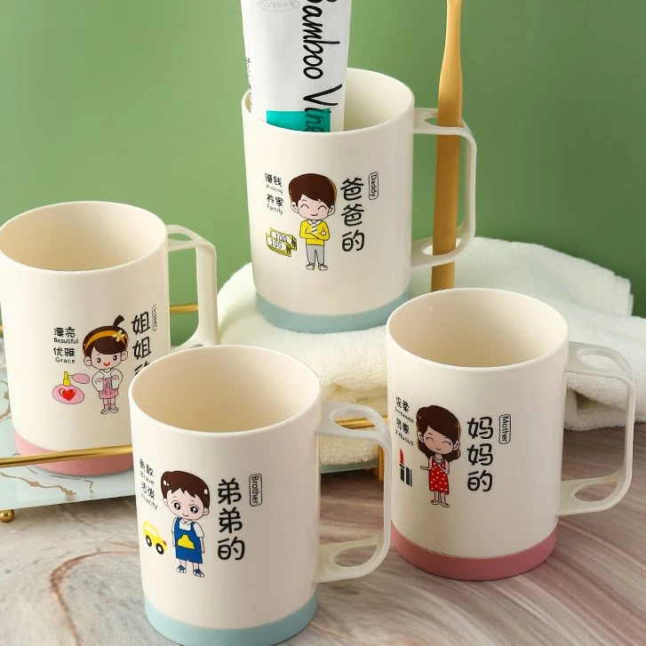 亲子刷牙杯一家三口漱口杯家用牙刷杯套装洗漱杯牙具杯儿童家庭装