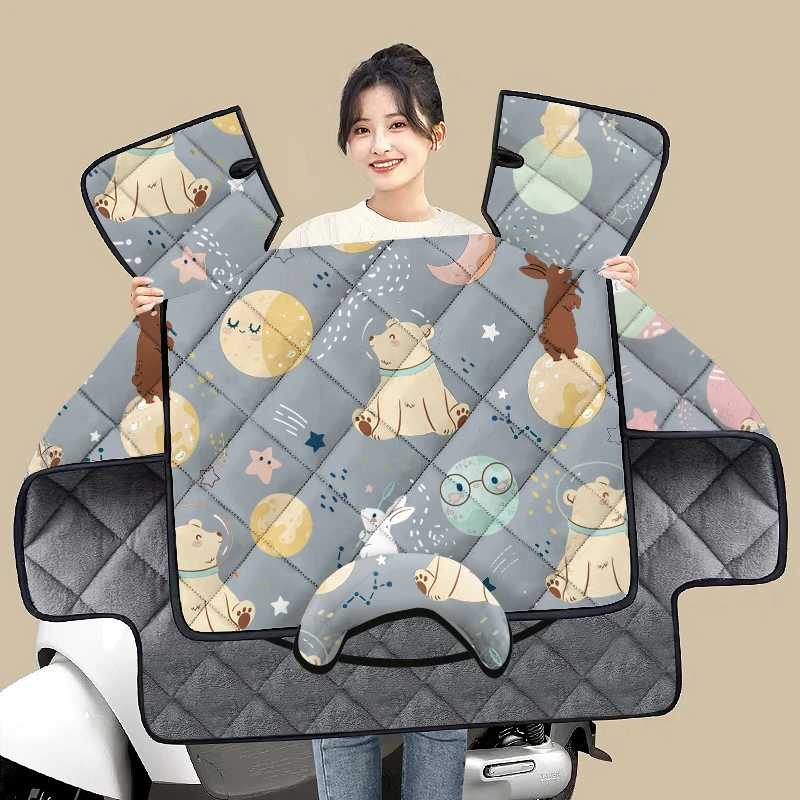 电动车挡风被冬季加绒加厚防水冬款摩托电车电瓶秋冬天防寒防风罩